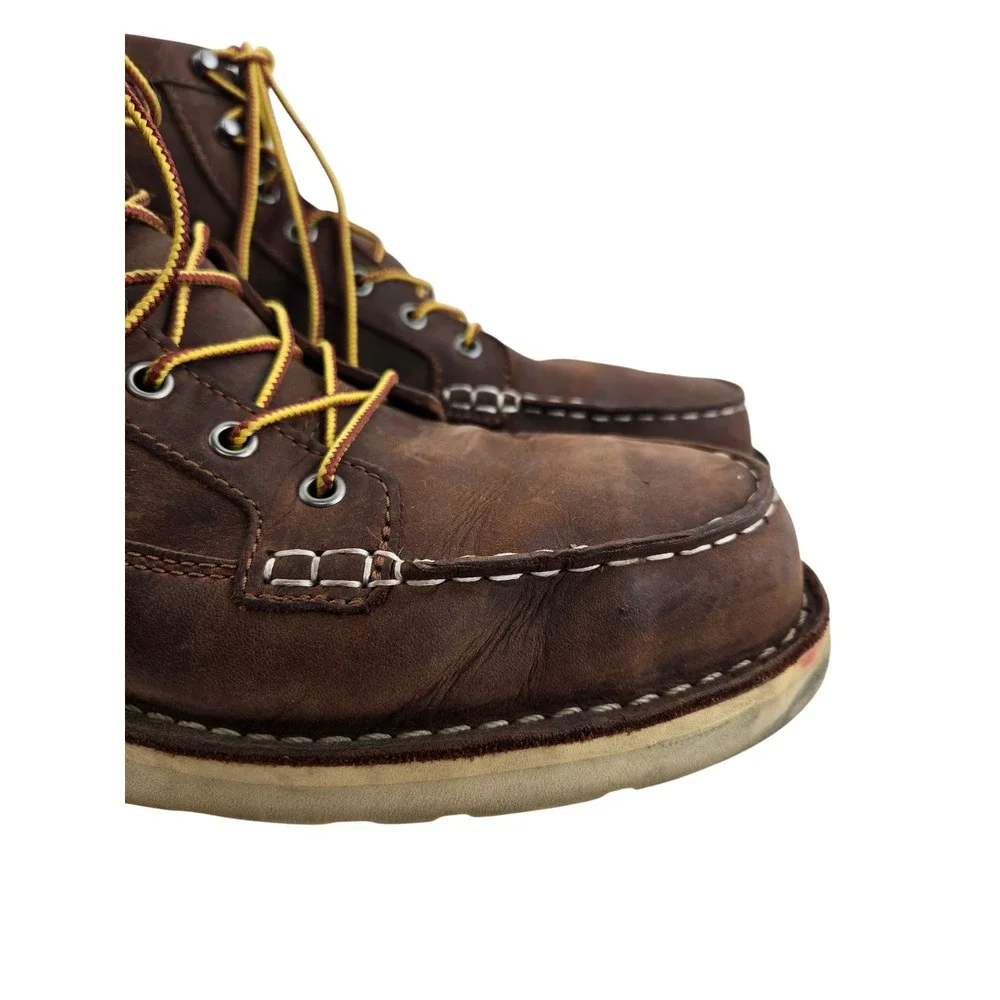 Danner Bull Run Moc Toe 6 Brown Steel Toe Work Boots Mens 10.5 EE Wide 15564 USA